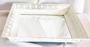 Bandeja Metal Espelhada Quadrada Grande 40x40cm