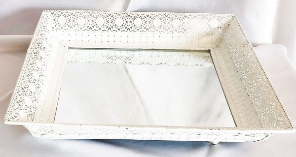 Bandeja Metal Espelhada Quadrada Grande 40x40cm