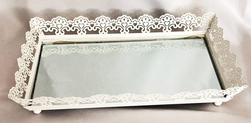 Bandeja Metal Espelhada Retangular Pequena 30x195cm