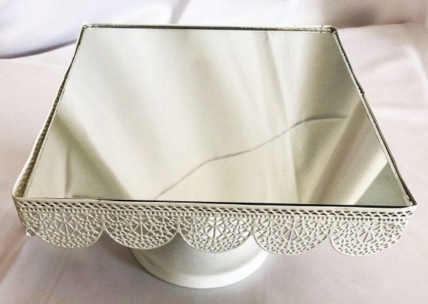 Suporte Doce Metal Espelhado Quadrado 20x20cm