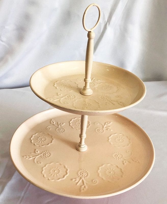 Suporte Doce Metal Rosa Dois Andares