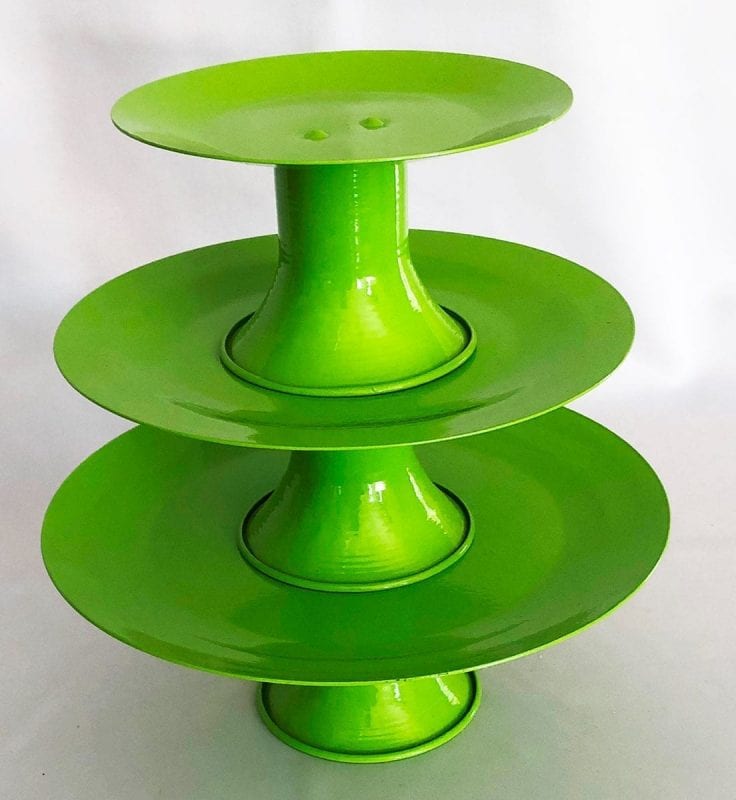 Suporte Trio Metal Esmaltado Verde