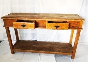 Mesa Aparadora Madeira 2 Gavetas 140×040m